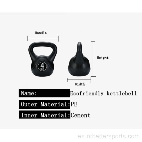 Levantamiento de pesas personalizado PE Cemento Kettlebell